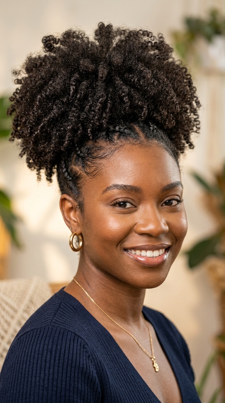 The Pineapple High Puff for Defined Curls