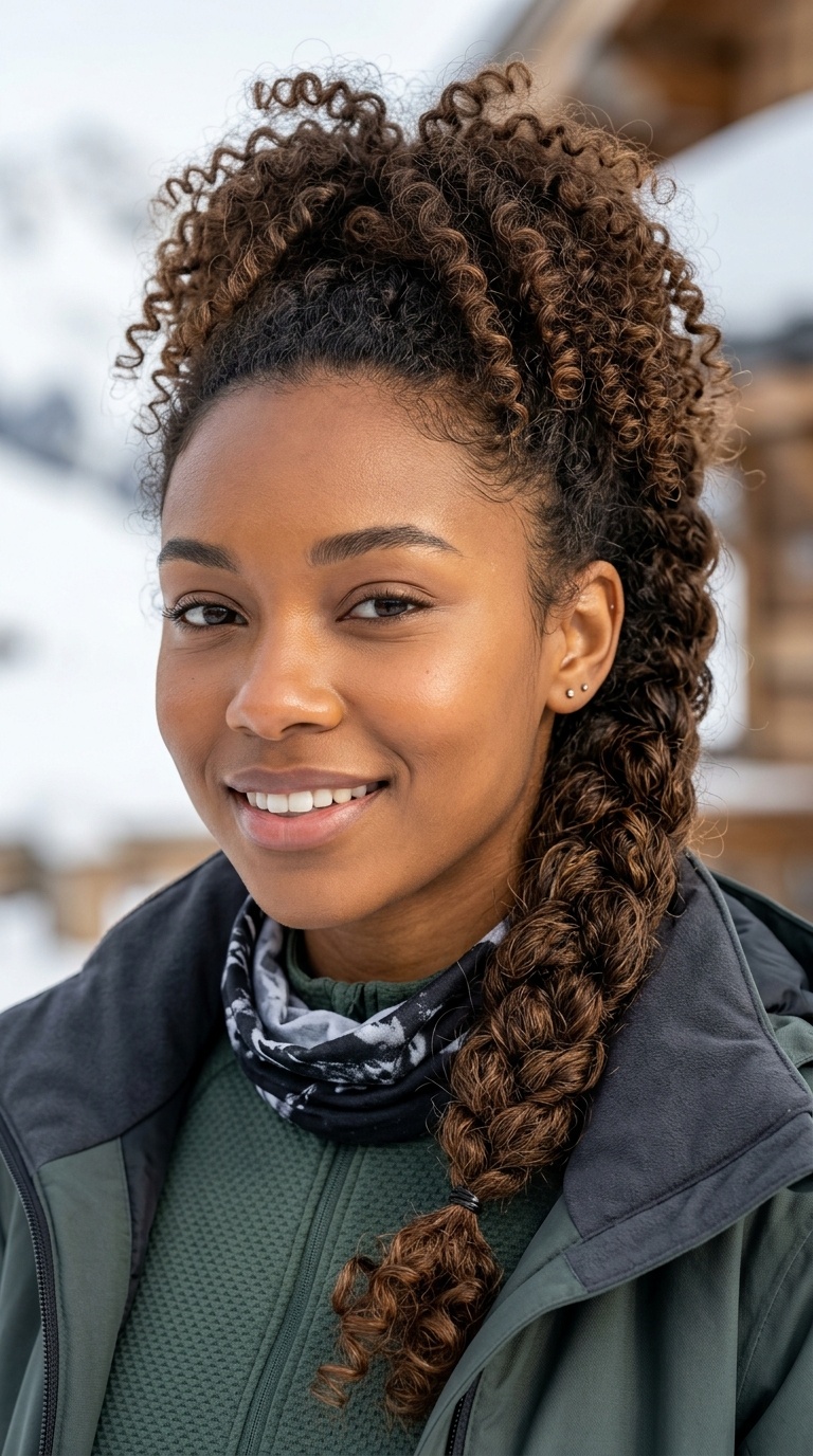 The Pineapple Low Braid (For Curls)