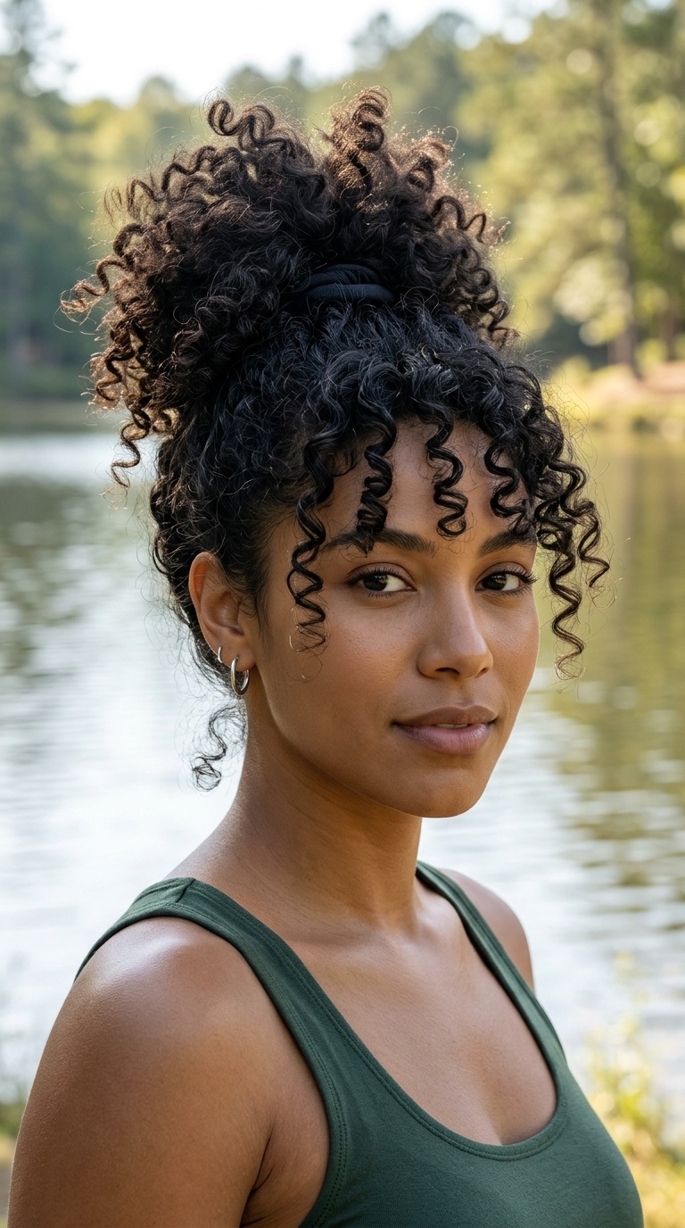 The Pineapple Updo for Curls