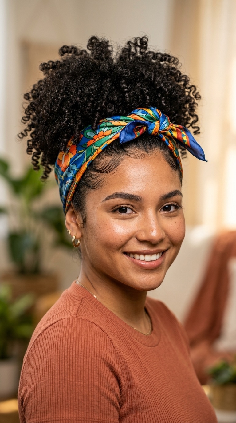 The Pineapple Updo with a Satin Scarf