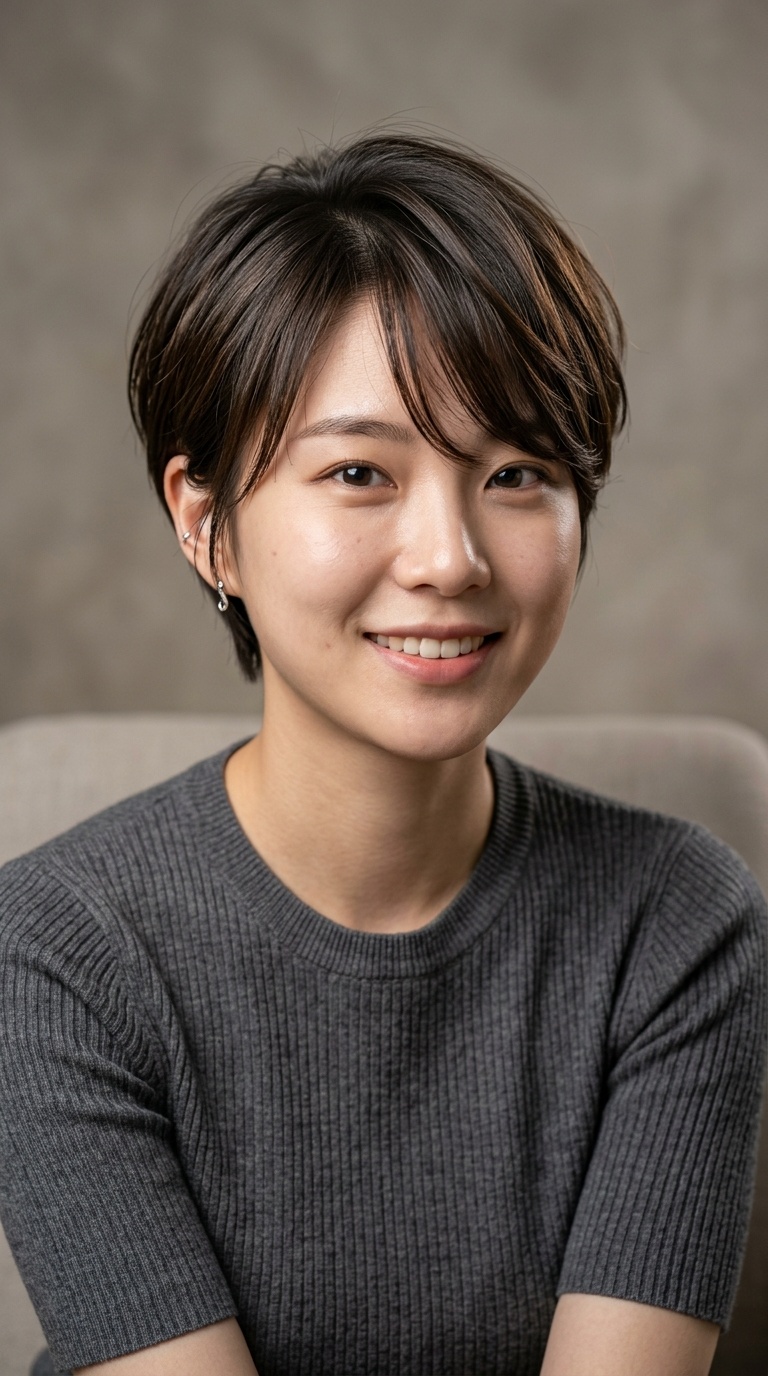 The Pixie Cut with Side-Swept Bangs