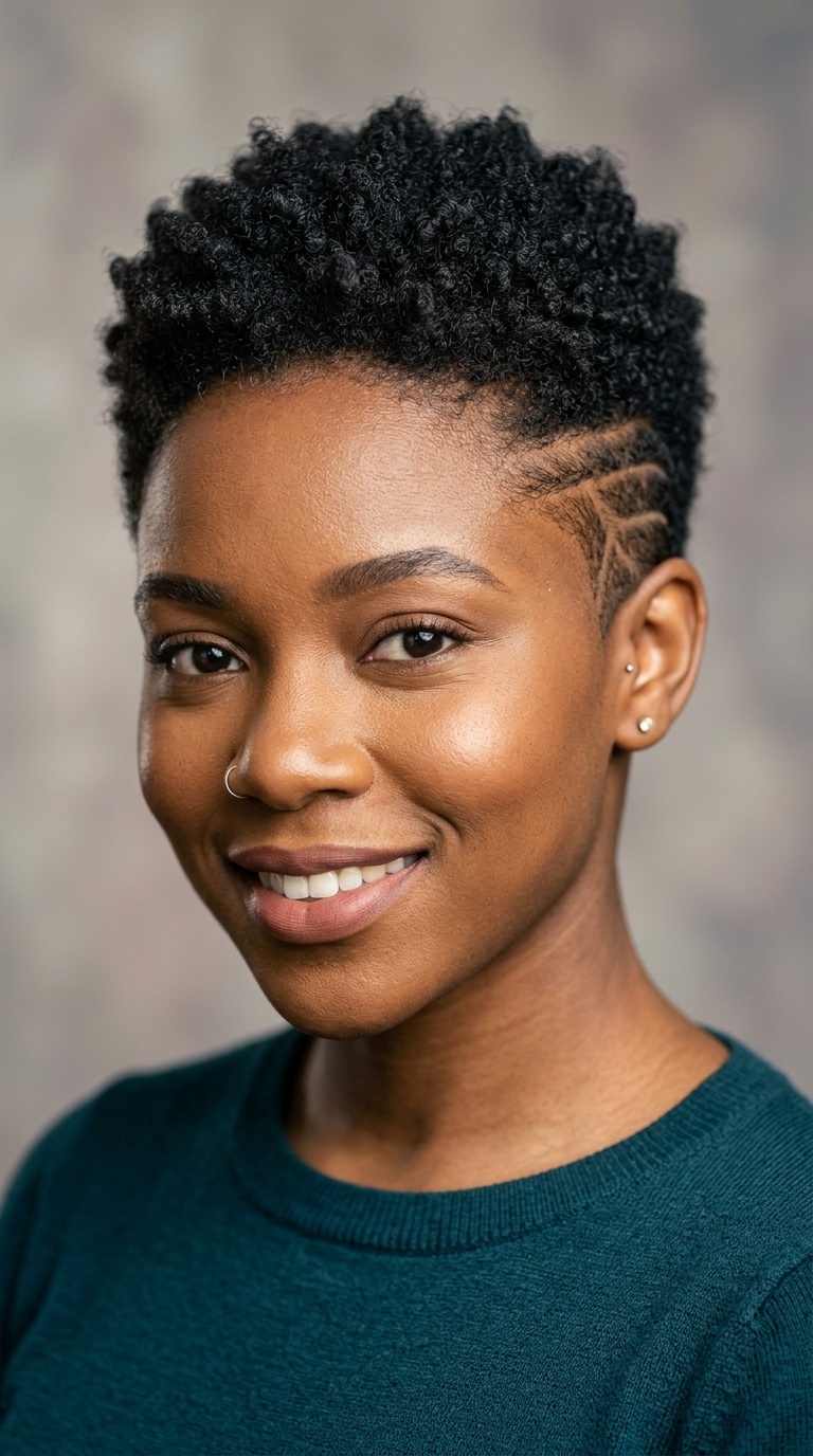 The Pixie Fade with Shaved Designs
