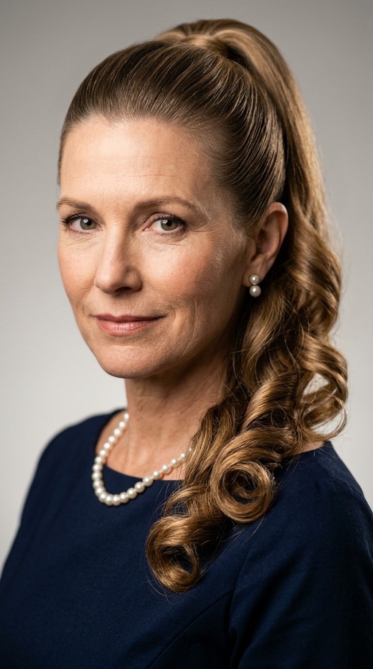 The Polished Ponytail with Barrel Curls