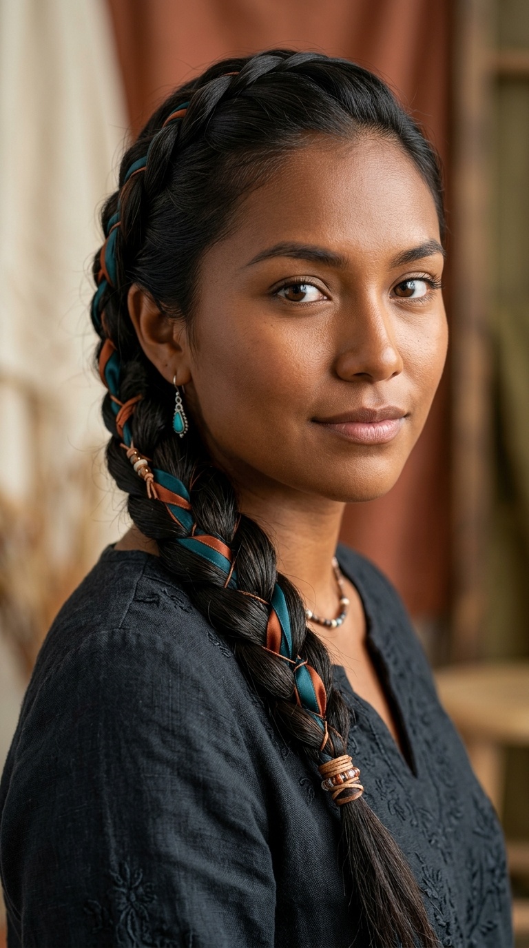 The Regal Side Braid with Satin Inlay