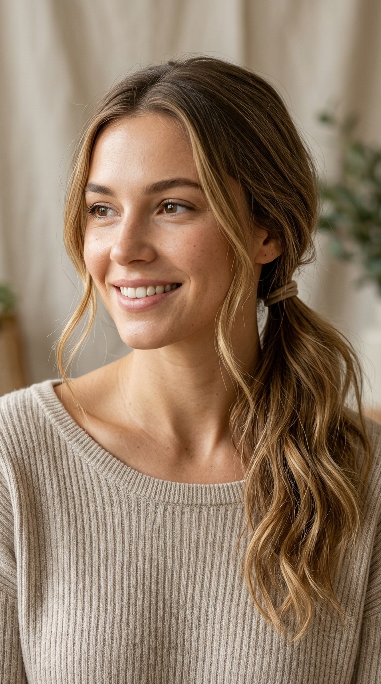 The Relaxed Low Ponytail