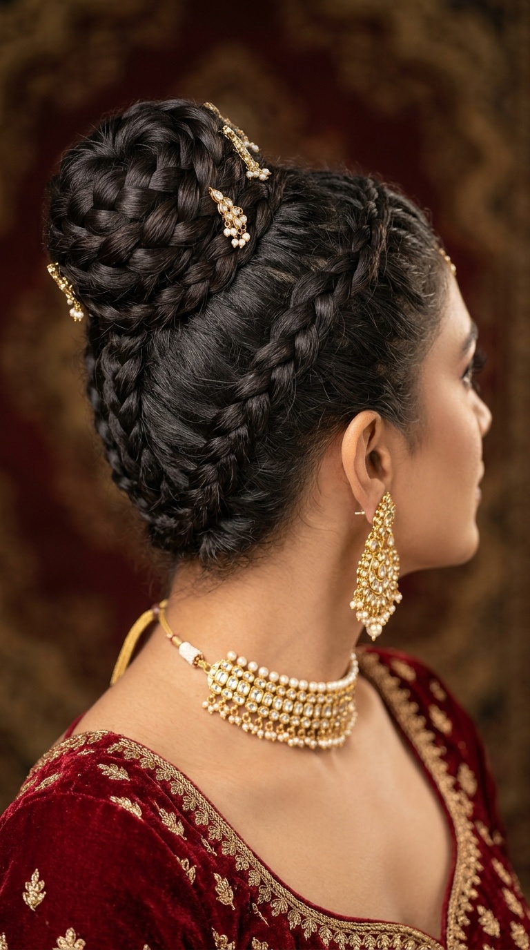 The Reverse Braided Crown Bun
