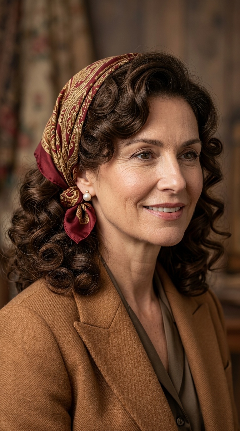 The Romantic Scarf-Wrapped Curls