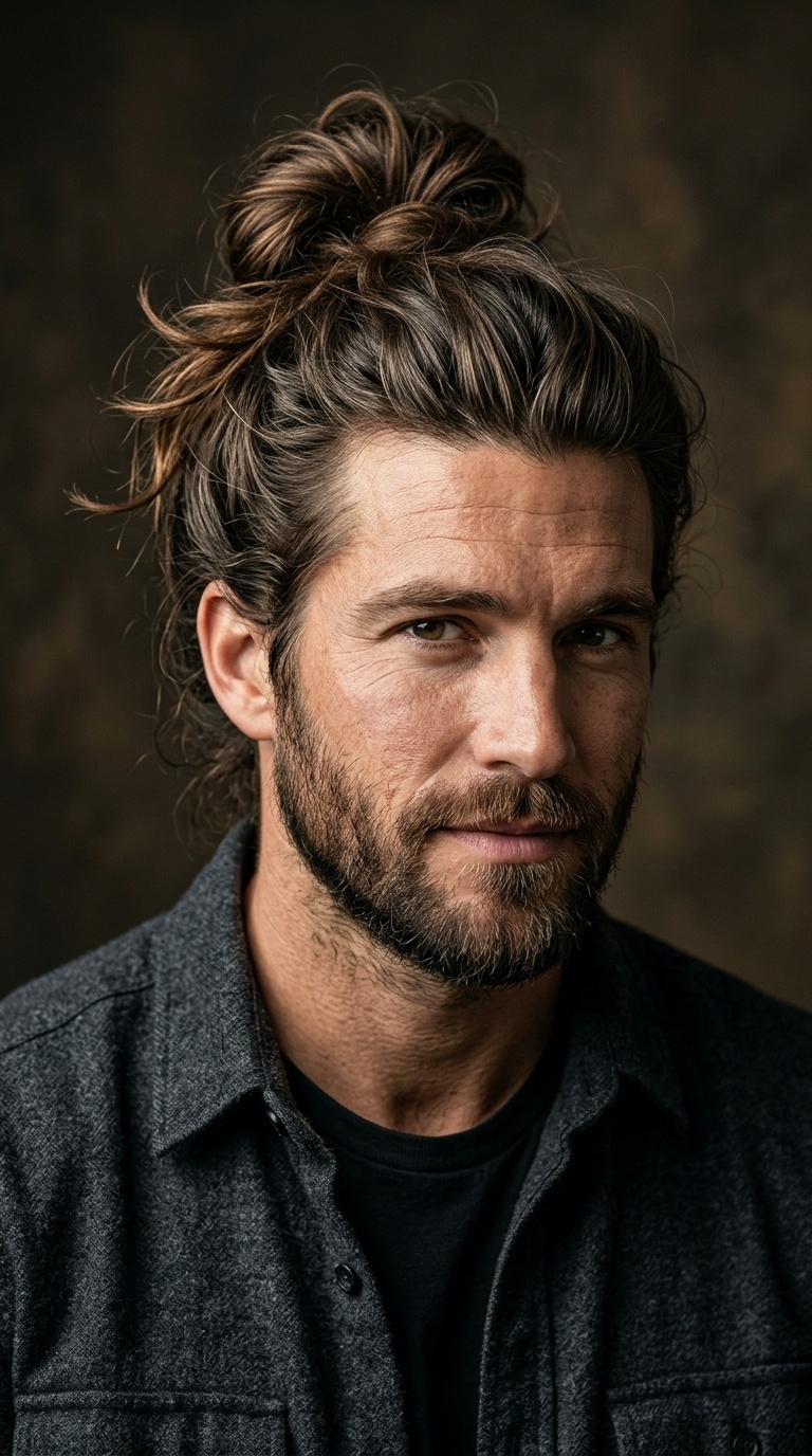 The Rugged Layered Man Bun
