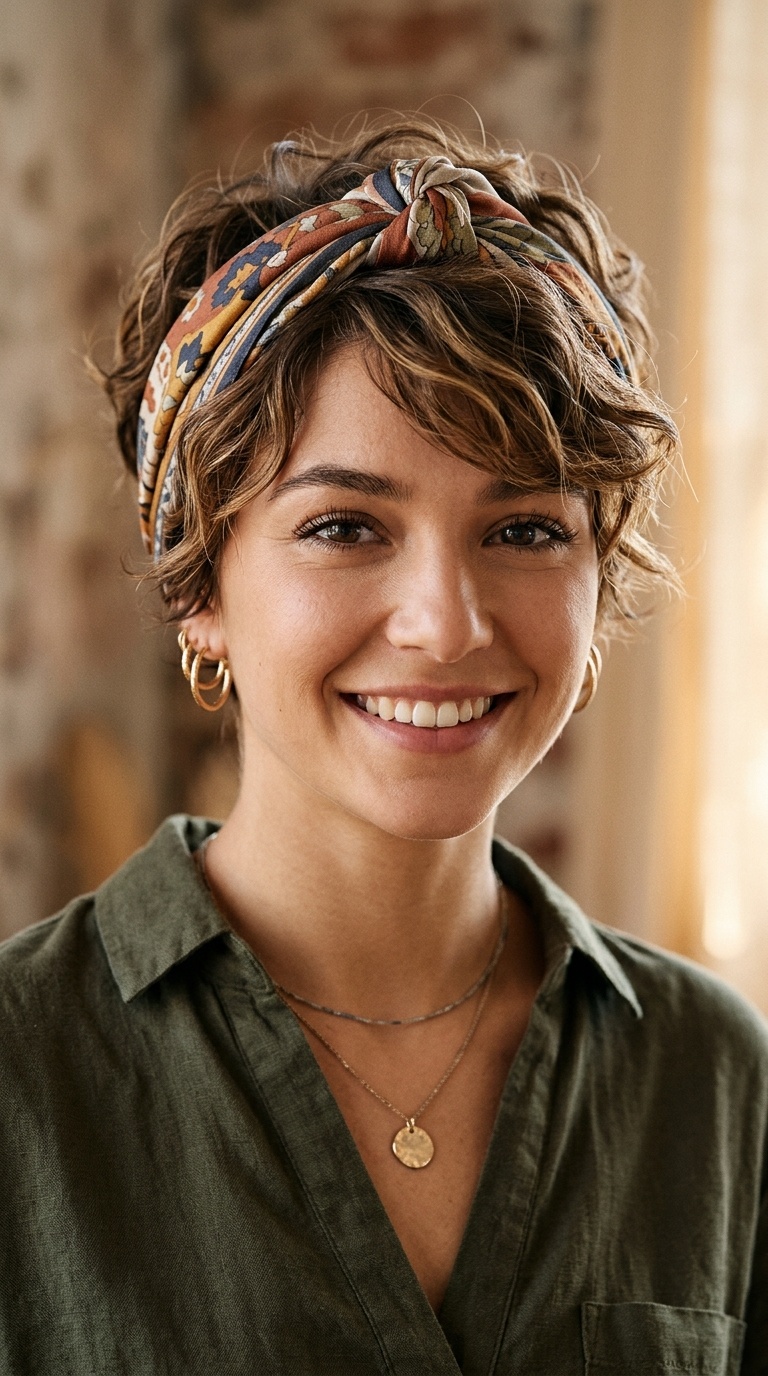 The Scarf-Wrapped Pixie