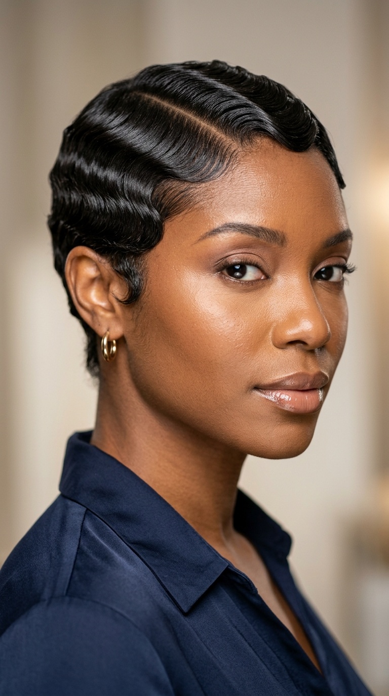 The Sculpted Finger Wave Inspired Press