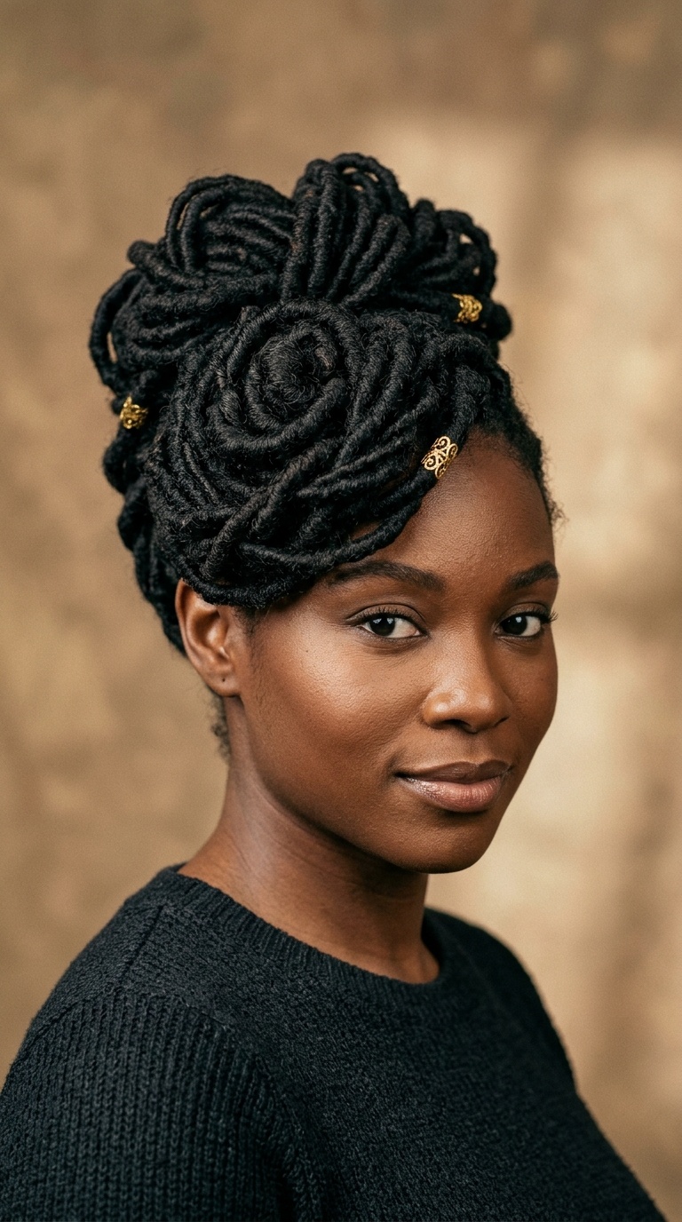 The Sculpted Loc Updo