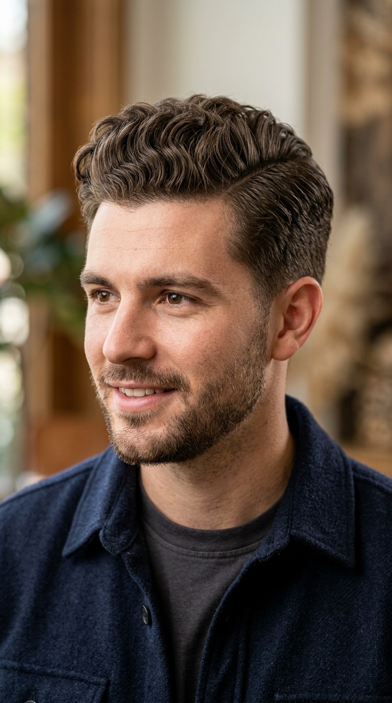 The Side Part Pompadour