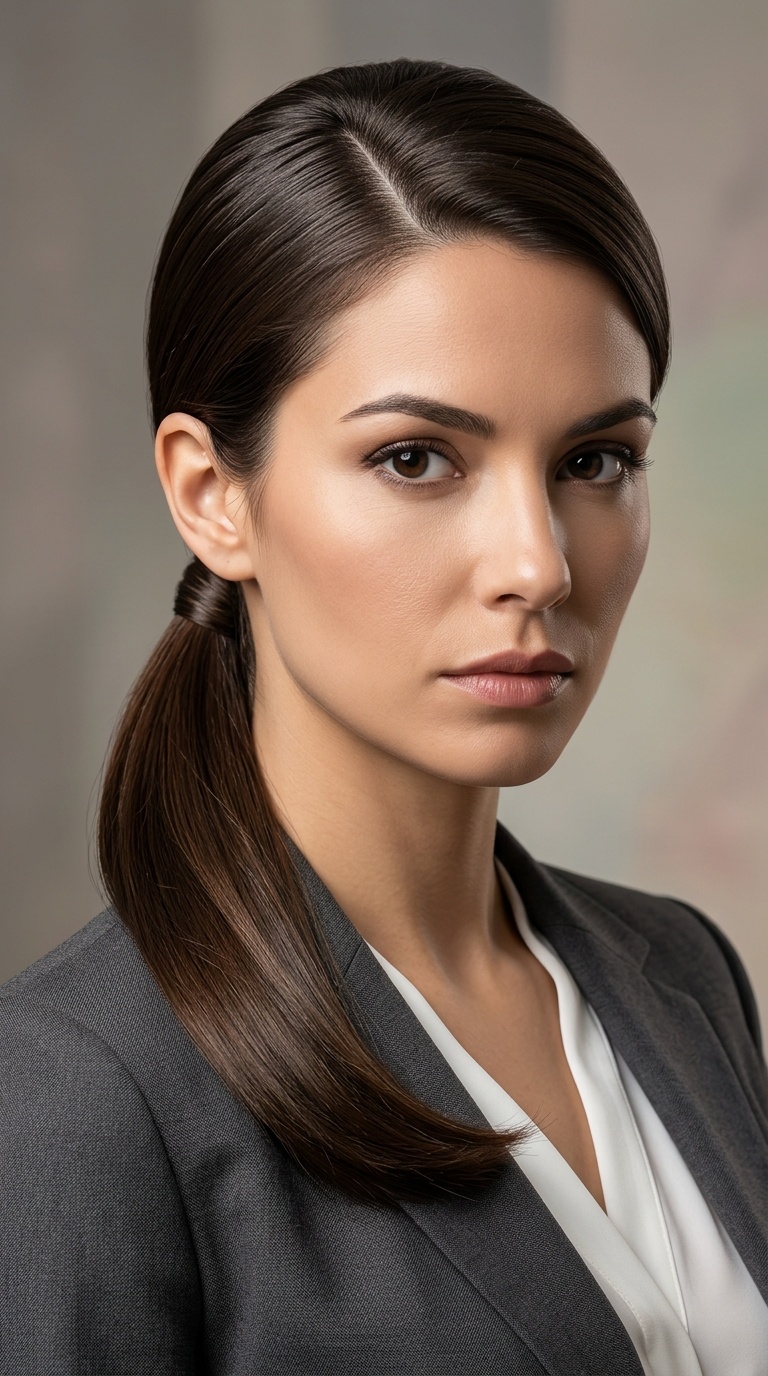 The Side-Parted Low Ponytail