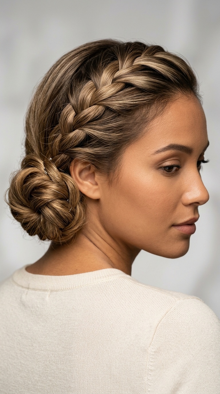 The Side-Swept Braided Bun