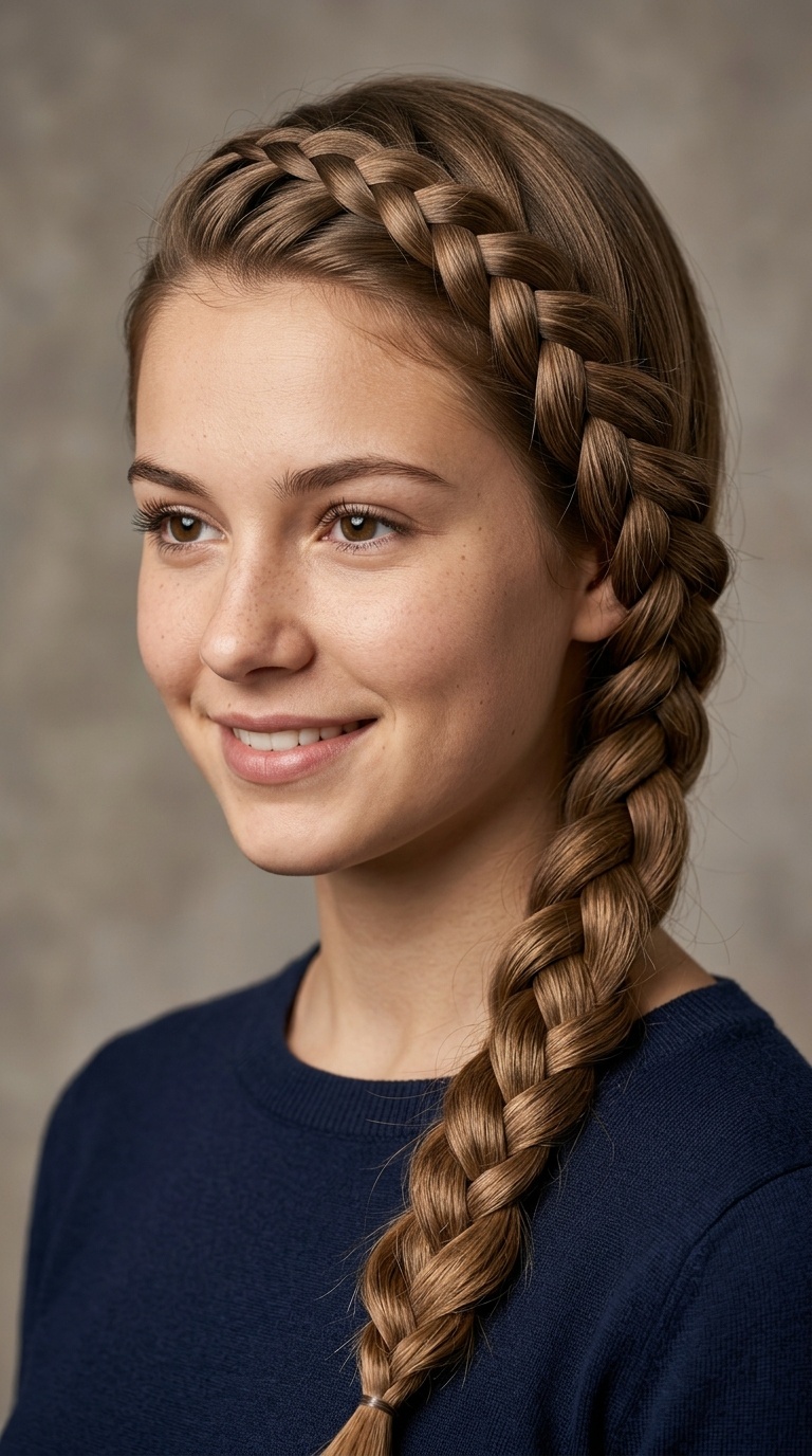 The Side-Swept Dutch Plait