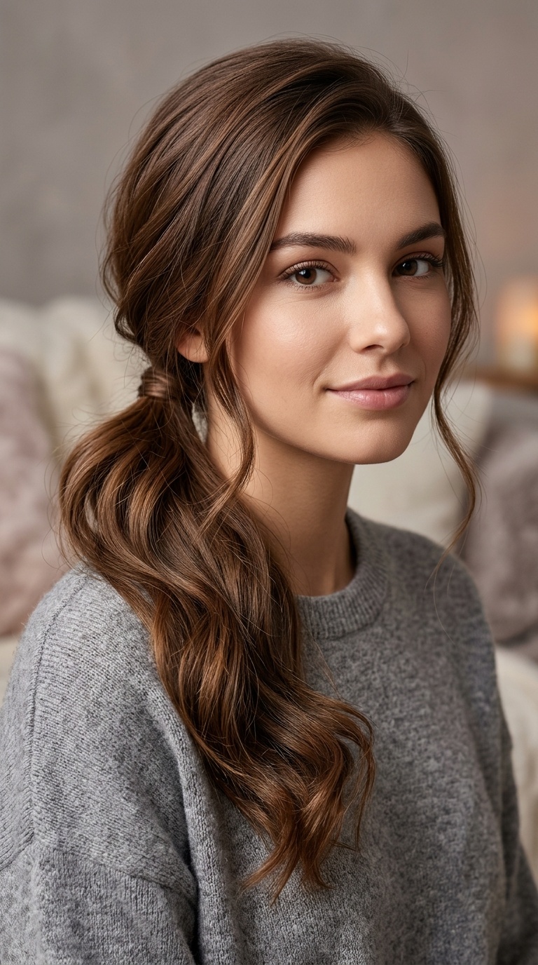The Side-Swept Loose Ponytail