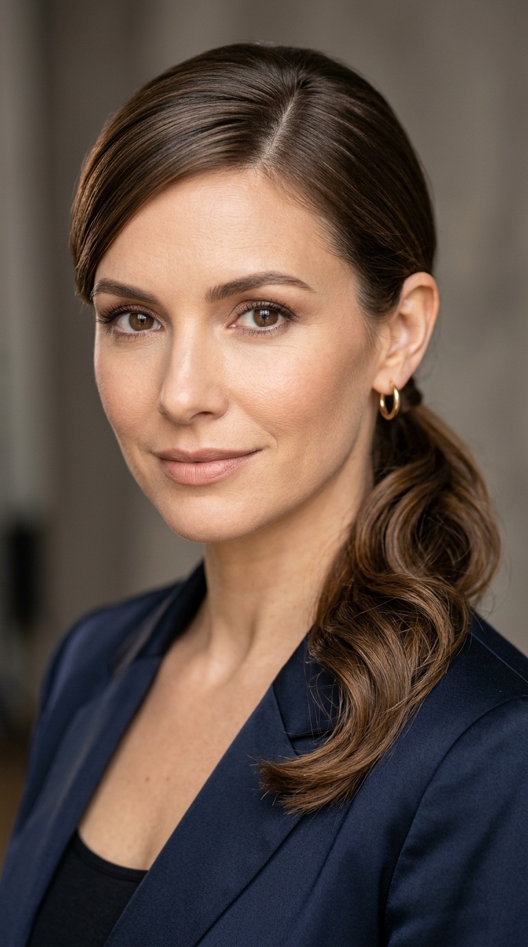 The Side-Swept Low Ponytail