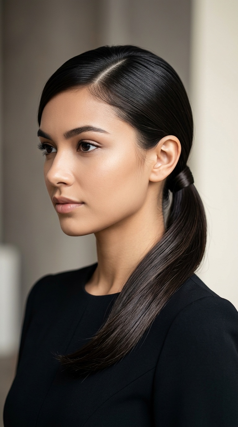 The Side-Swept Sleek Pony