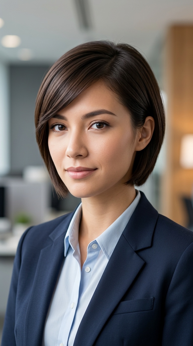 The Side-Swept Smooth Fringe