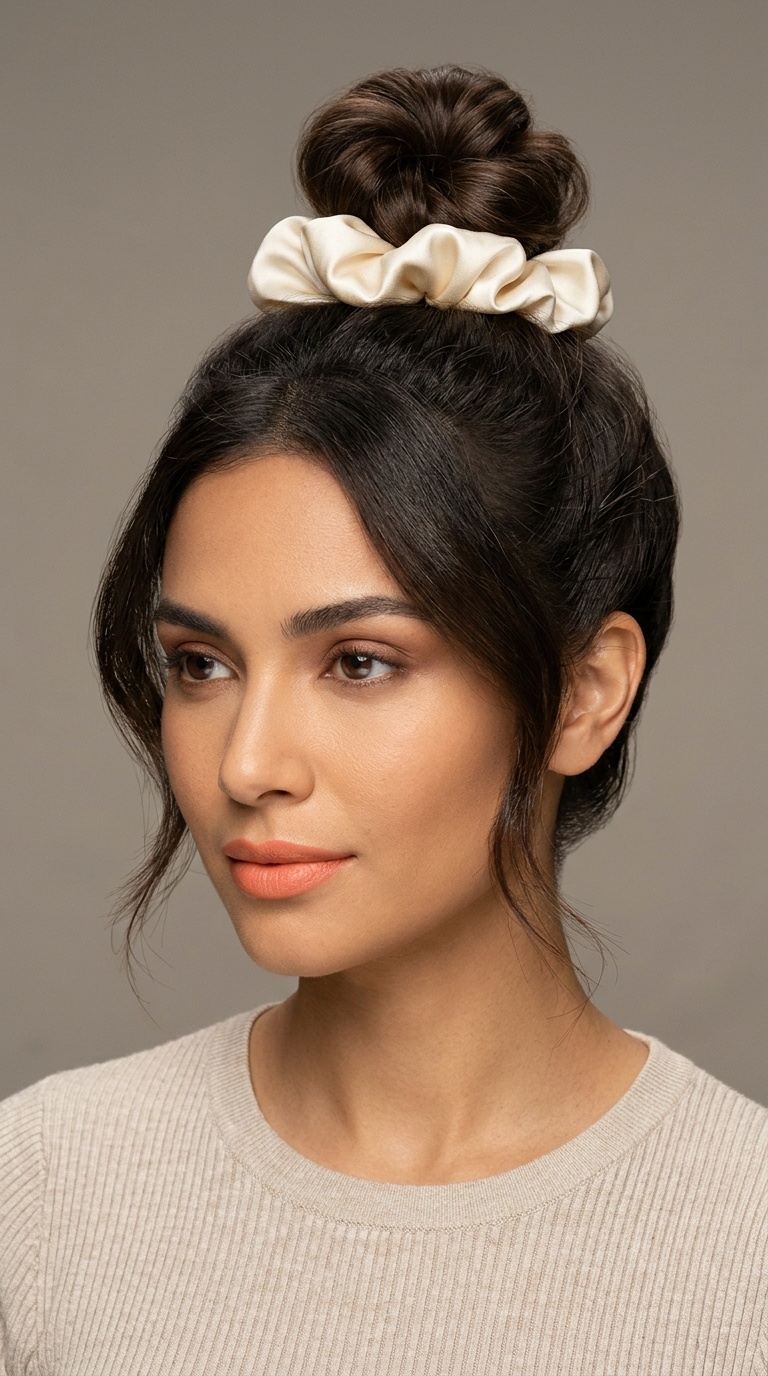 The Silk Scrunchie Top Knot