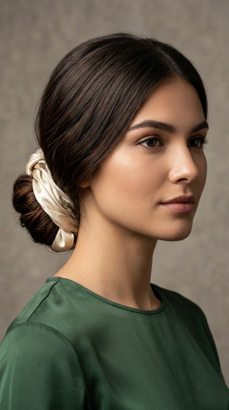 The Silk-Wrapped Low Bun