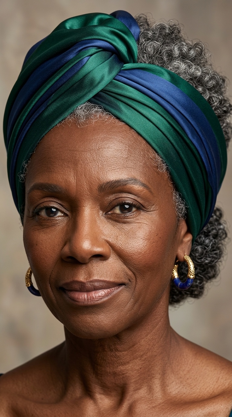 The Silk-Wrapped Turban Look