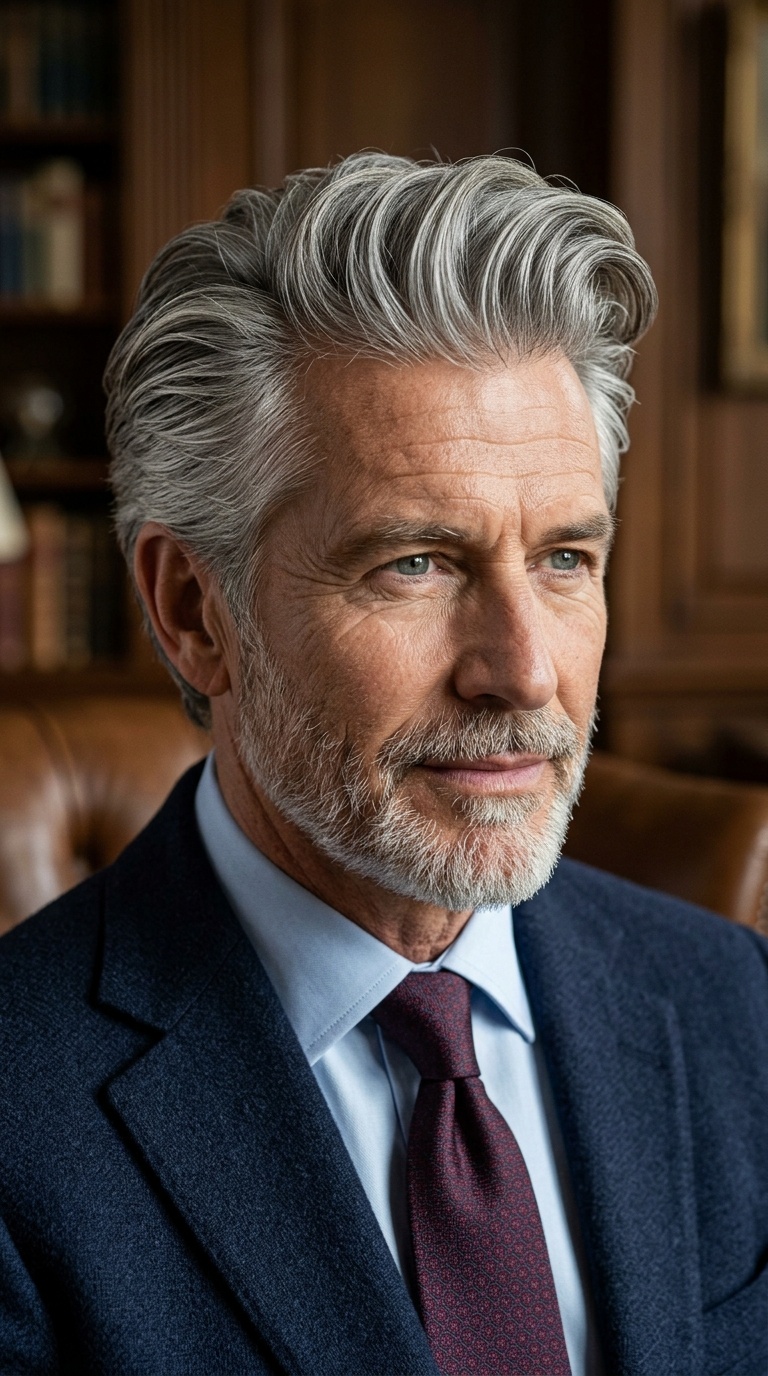 The Silver Fox Pompadour