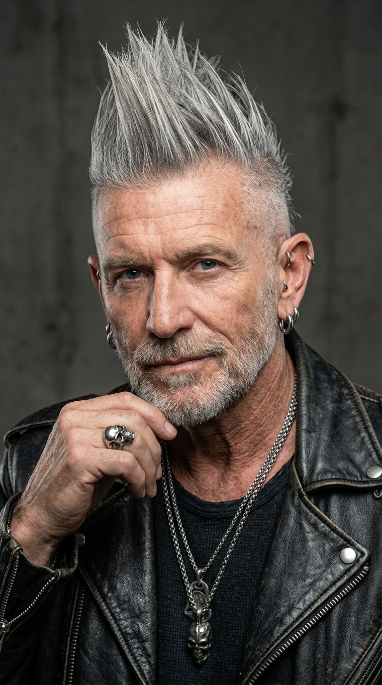 The Silver Fox Punk Spike for Older Men
