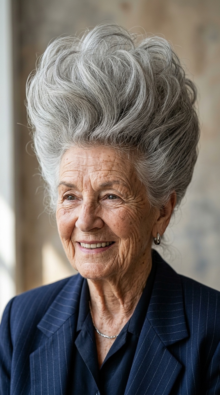 The Sky-High Silver Pompadour