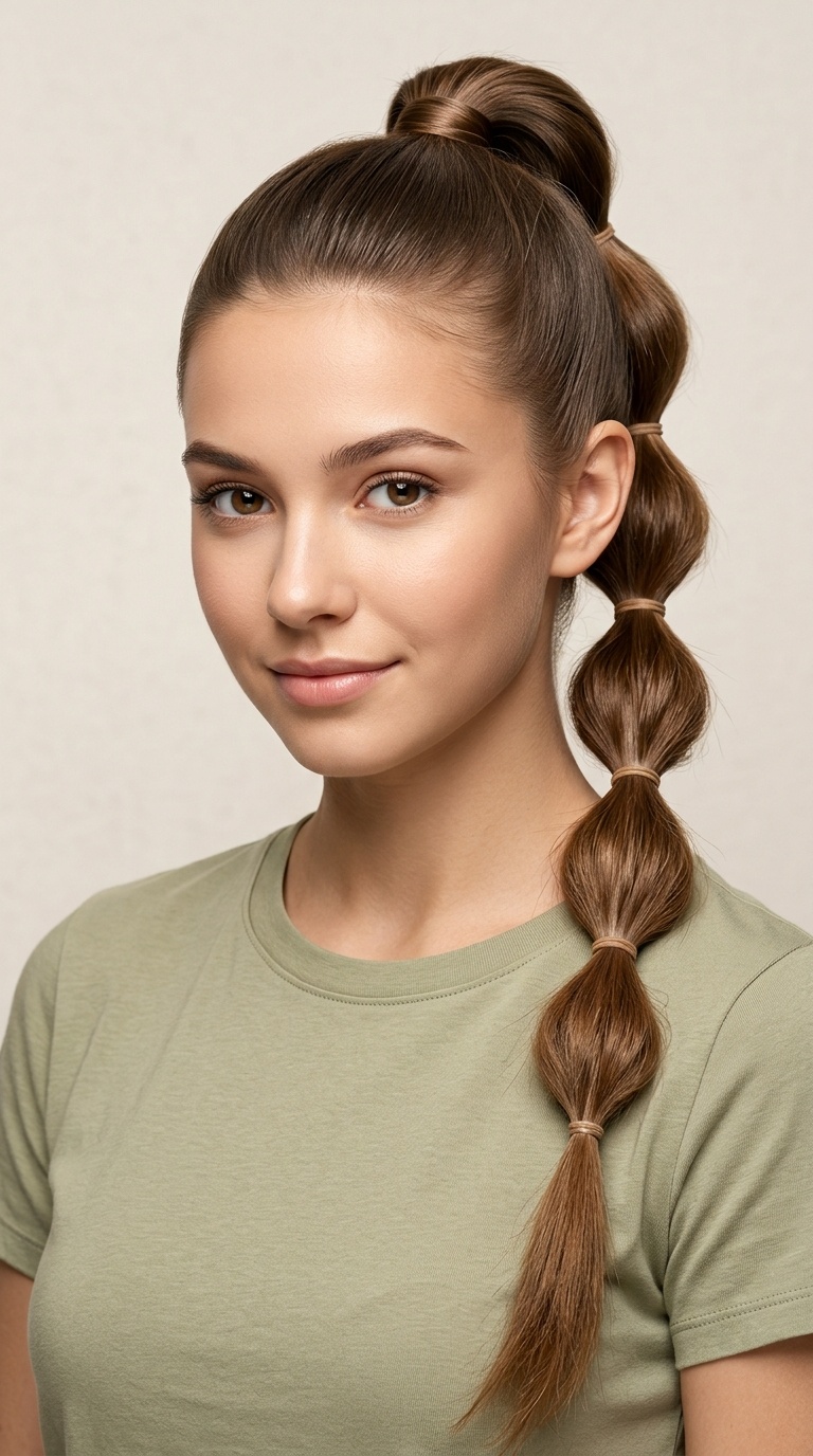 The Sleek Bubble Ponytail