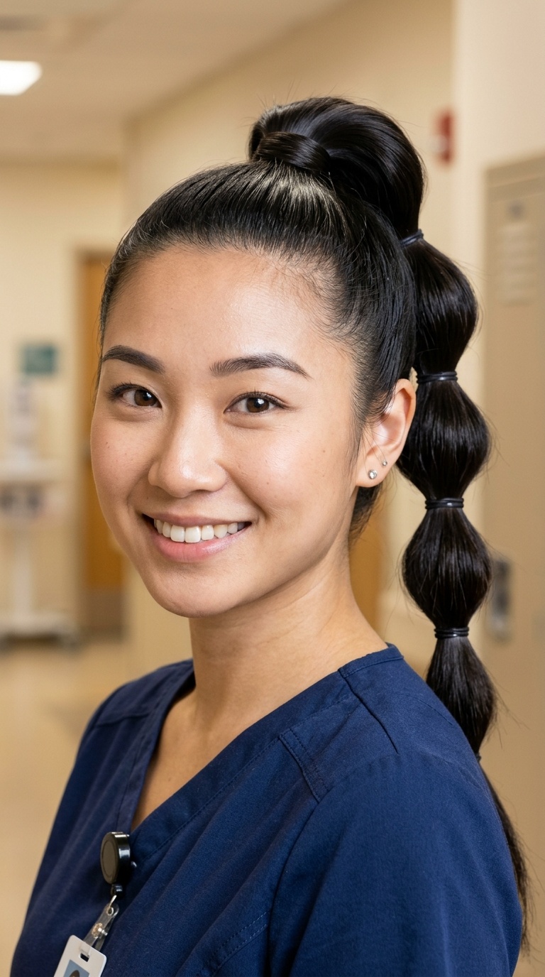 The Sleek Bubble Ponytail