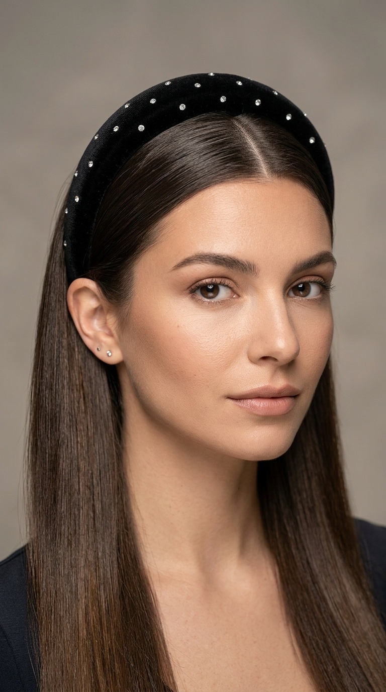 The Sleek Center-Part with Velvet Padded Band