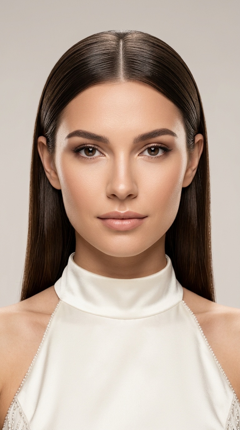 The Sleek Center-Parted Look