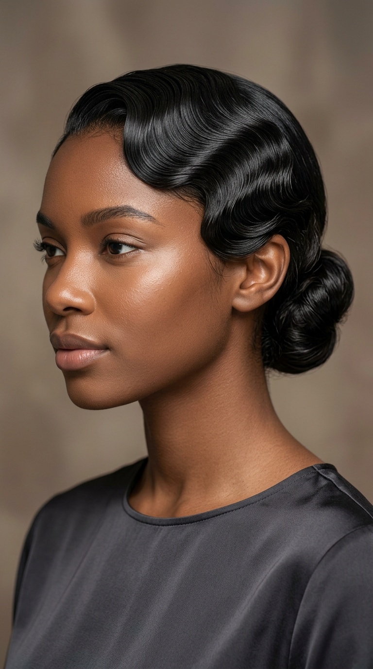 The Sleek Finger Wave Bun