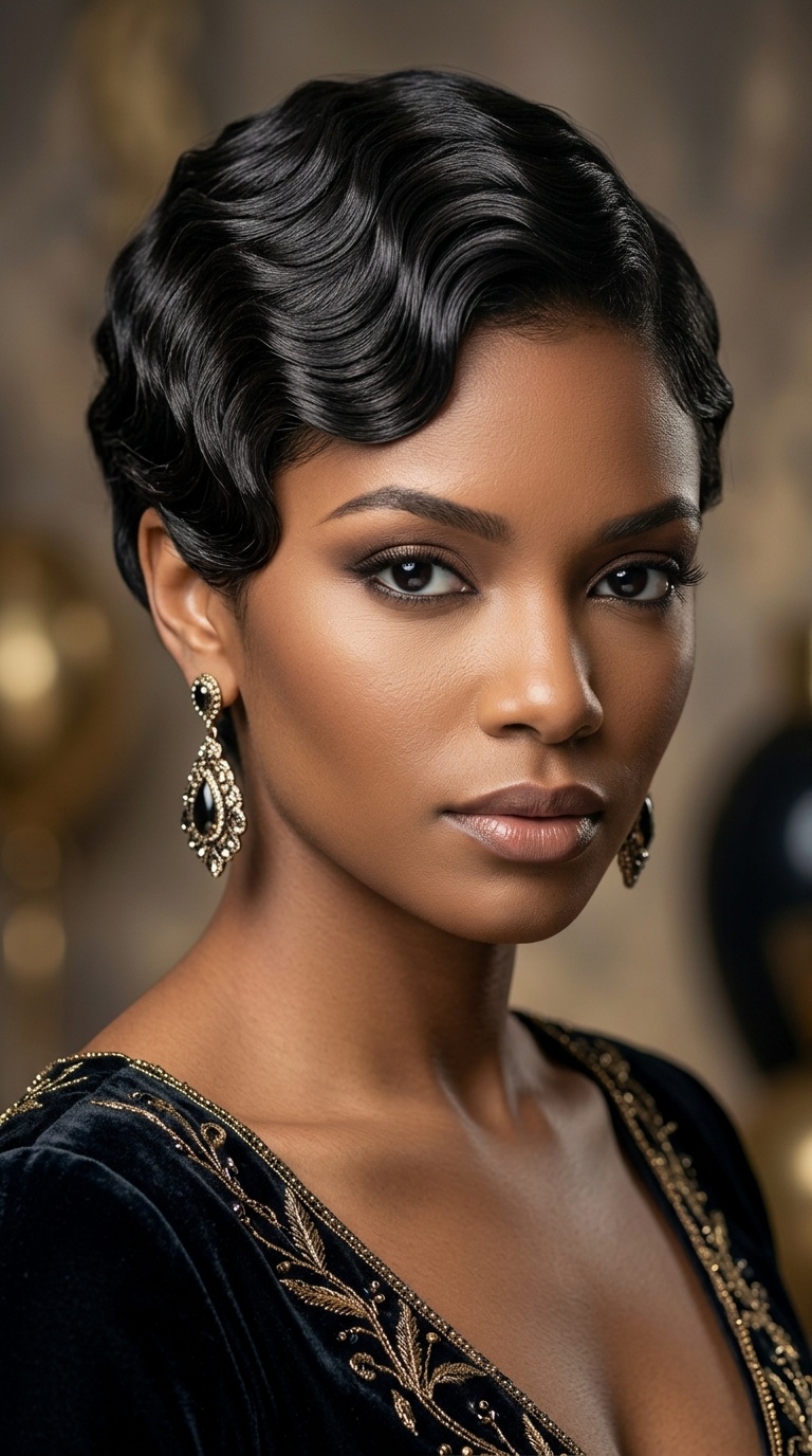 The Sleek Finger Wave Pixie