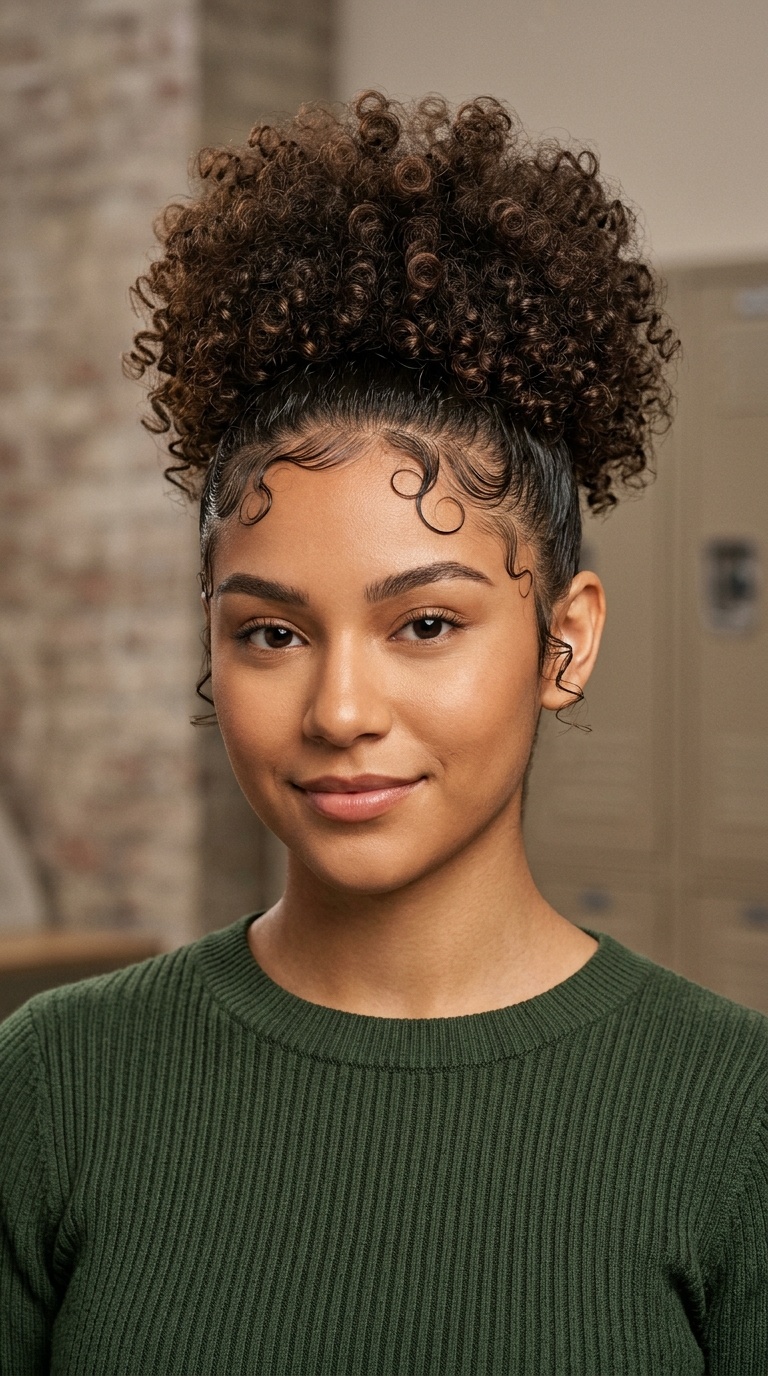 The Sleek High Puff with Swirled Baby Hairs