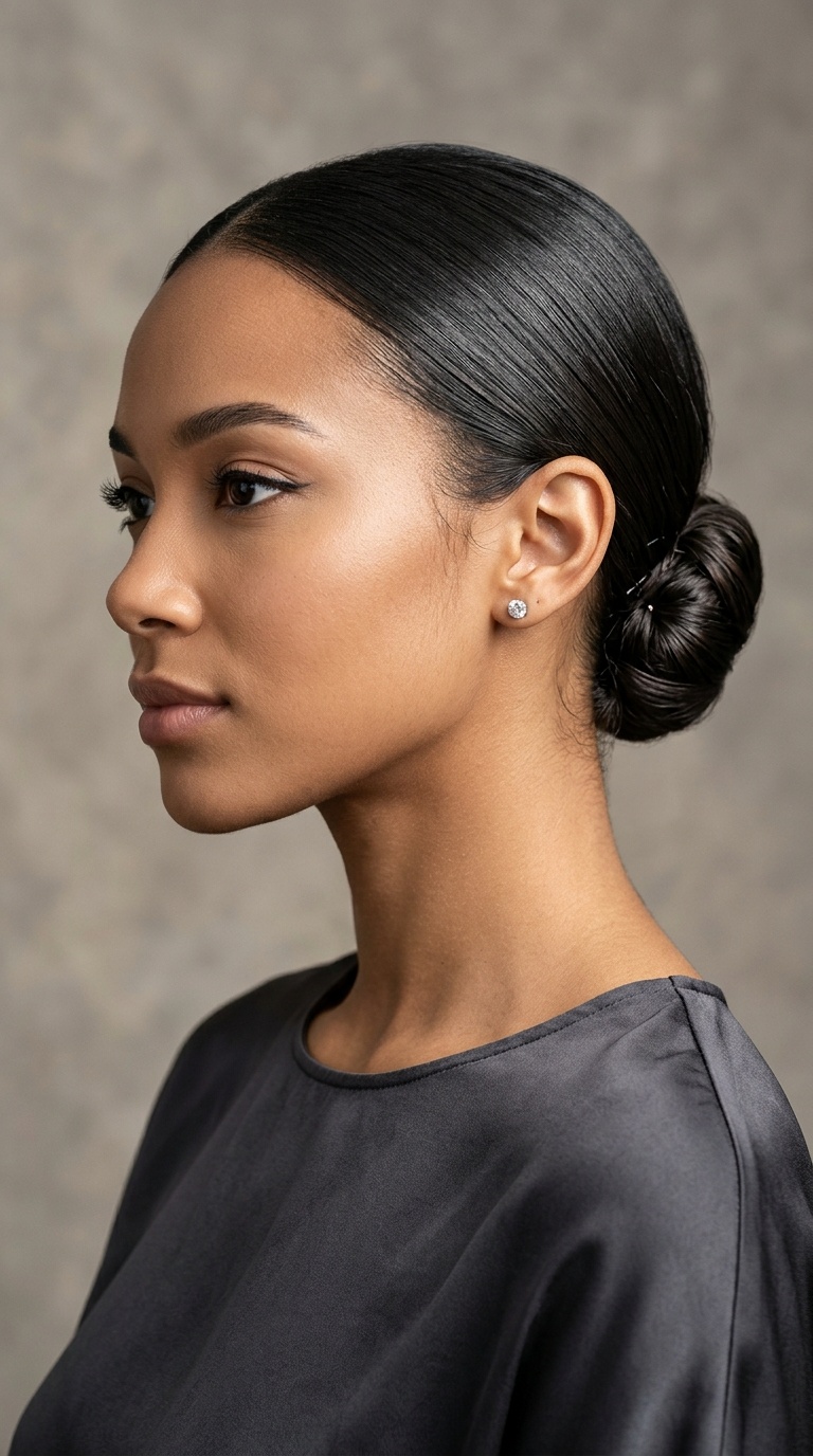 The Sleek Low Bun (Short Hair Hack)