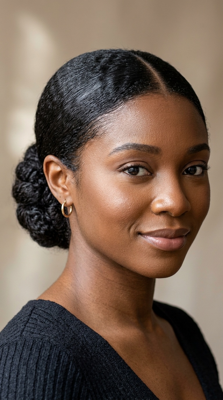 The Sleek Low Bun with a Part