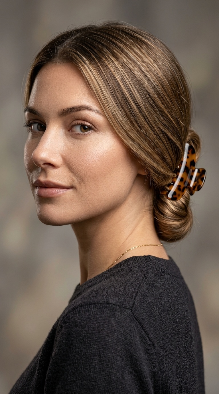 The Sleek Low Claw Clip Twist