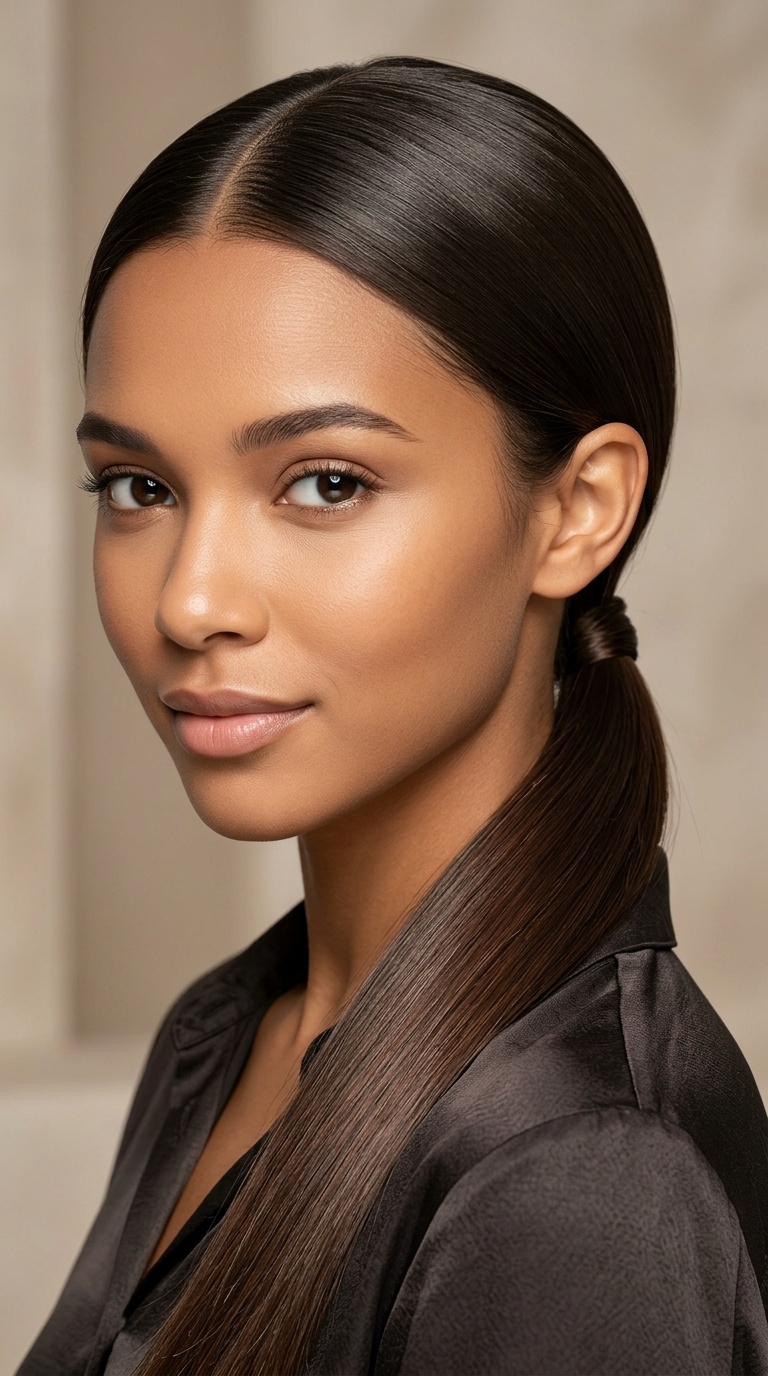 The Sleek Low Nape Ponytail