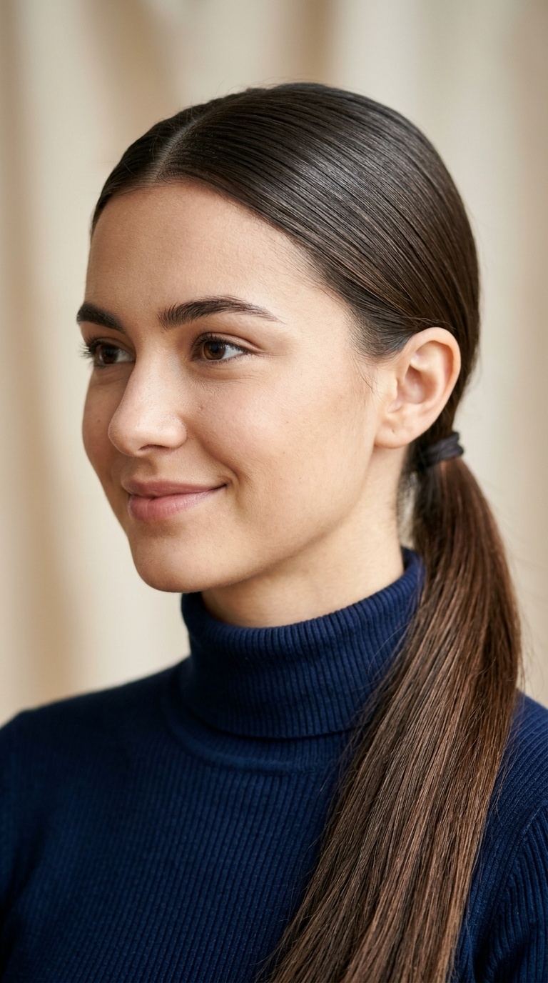The Sleek Low Ponytail