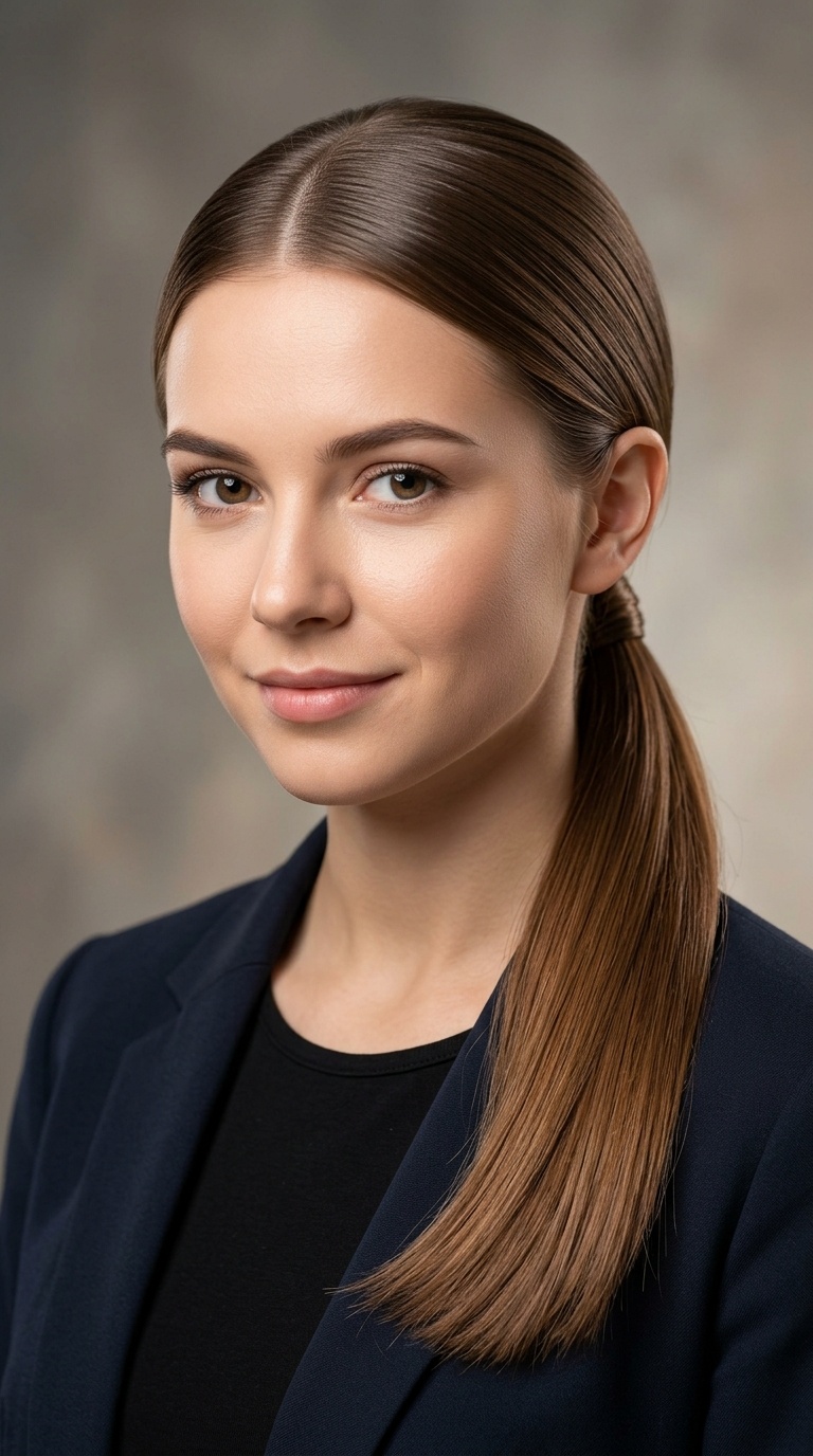 The Sleek Low Ponytail
