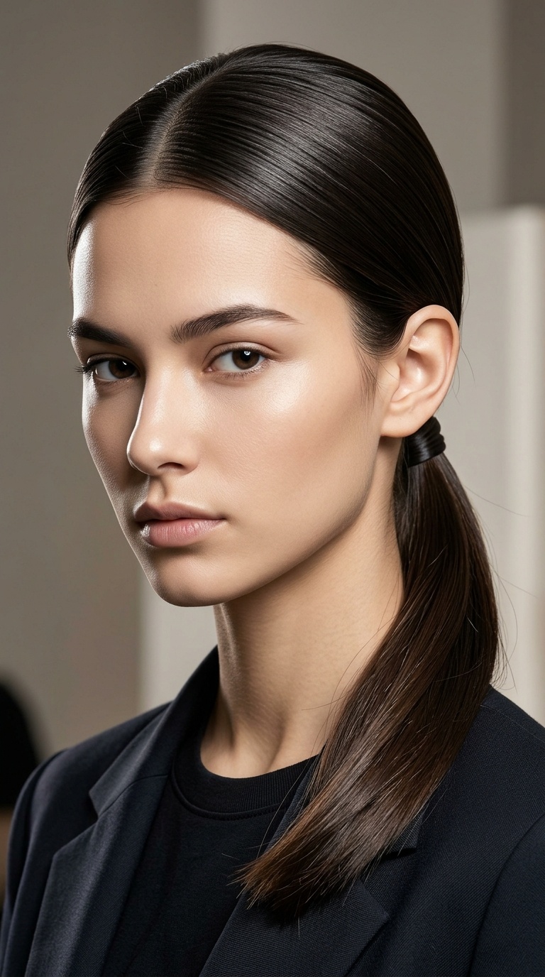The Sleek Low Ponytail