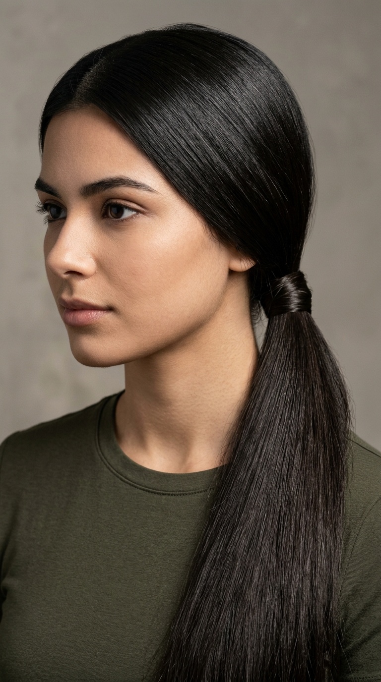 The Sleek Low Ponytail