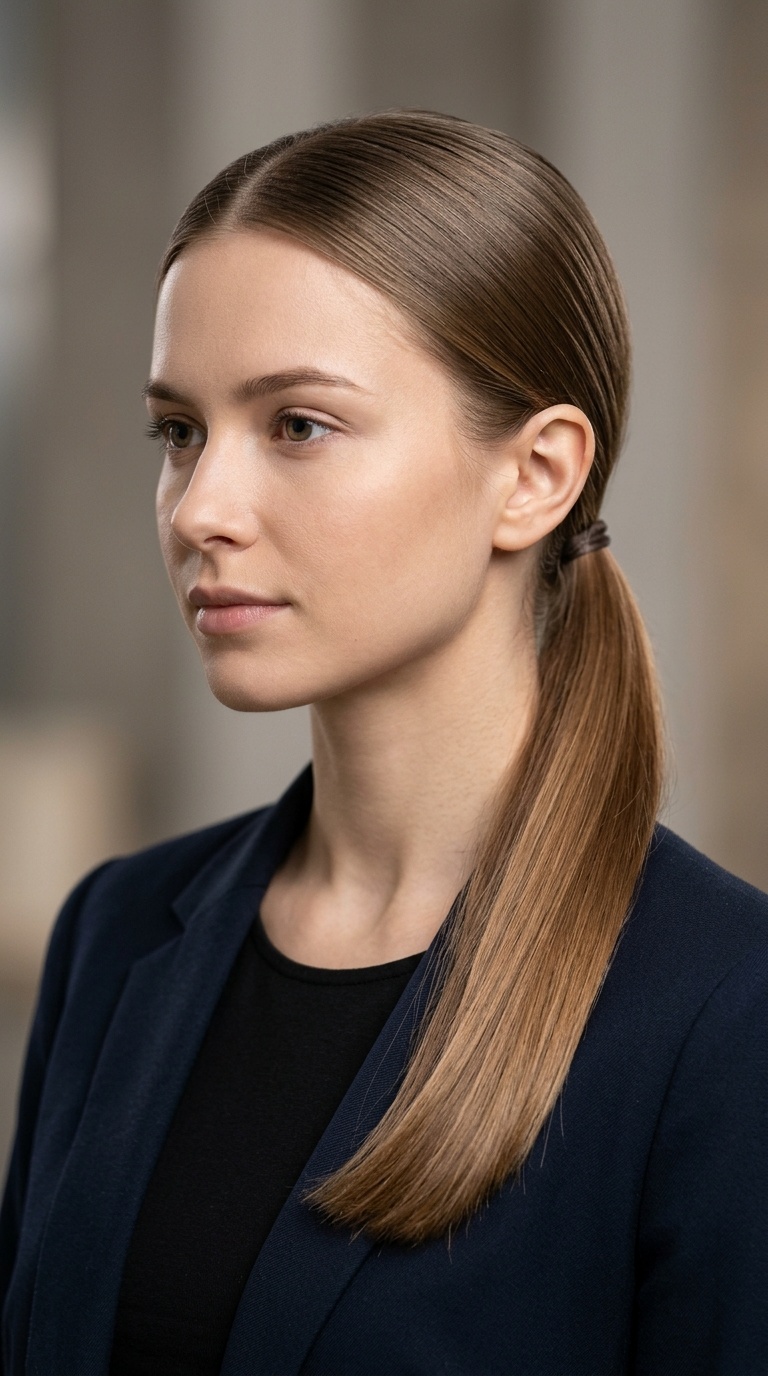 The Sleek Low Ponytail