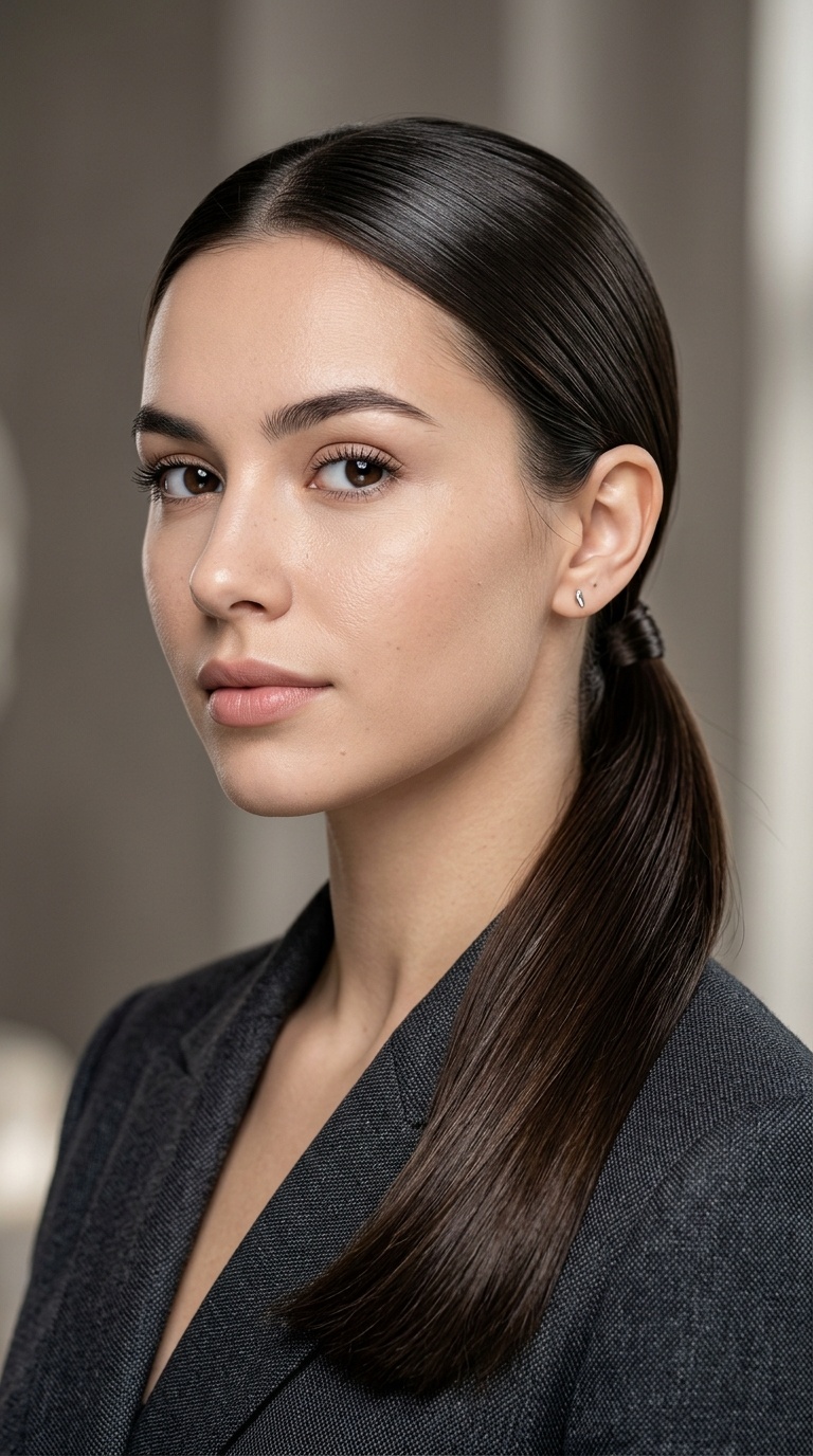 The Sleek Low Ponytail