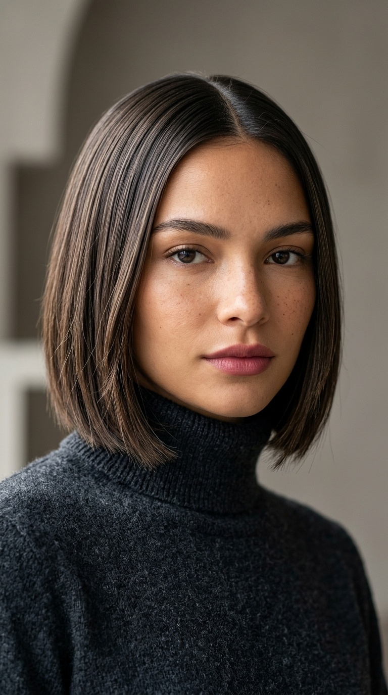 The Sleek Middle-Part Crop
