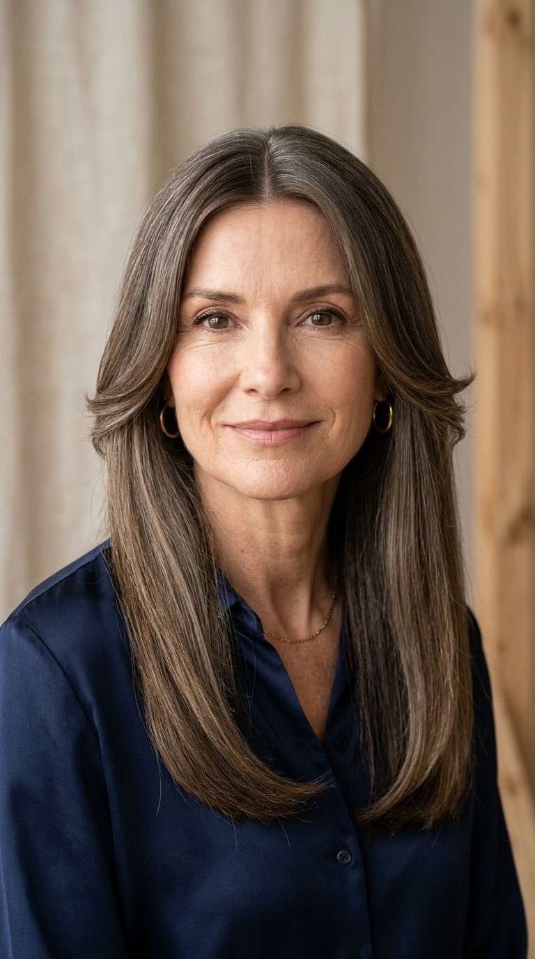 The Sleek Middle Part with Face-Framing 