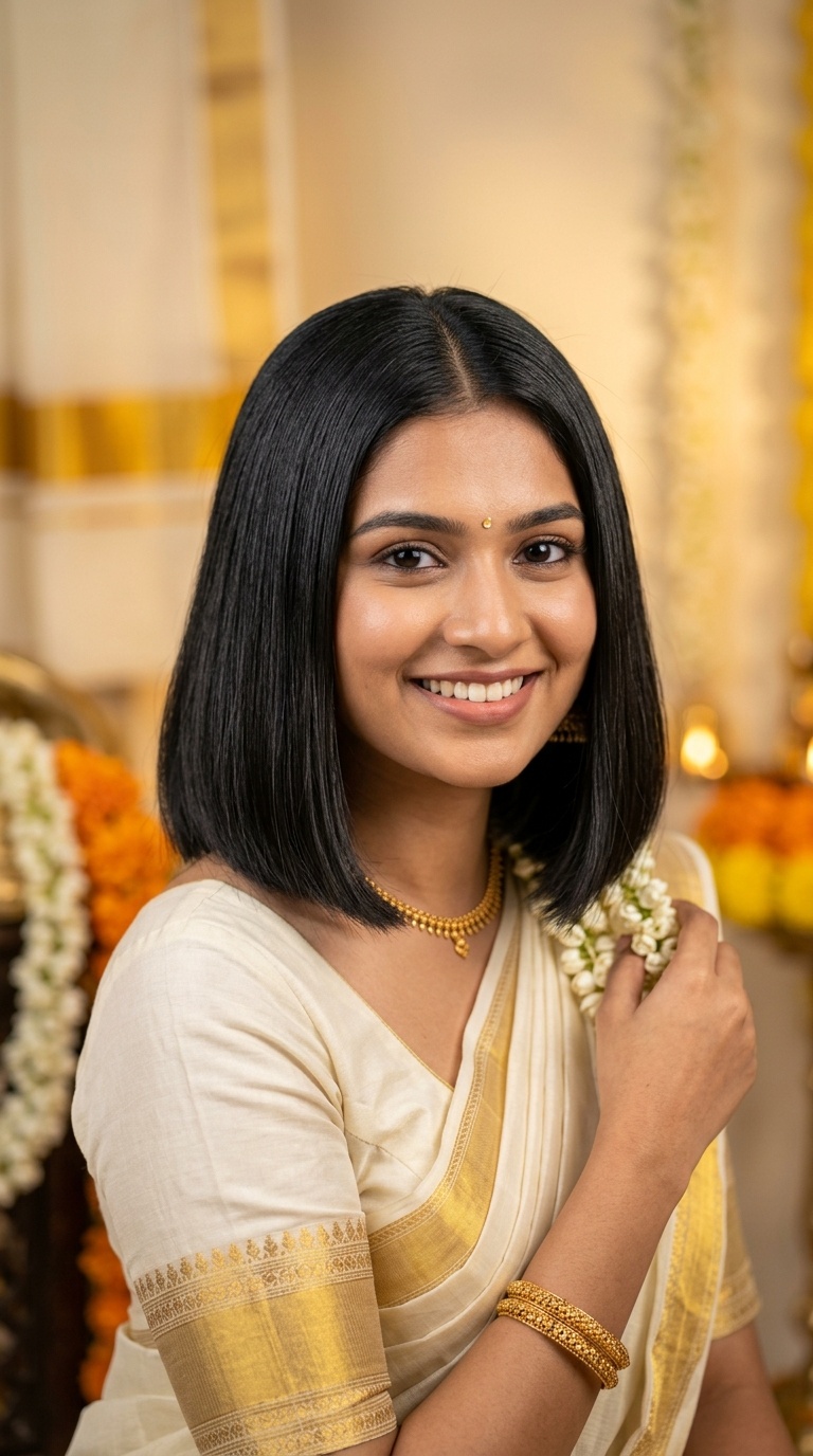 The Sleek Middle-Parted Bob