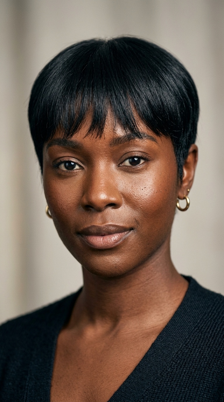 The Sleek Pixie with Bangs